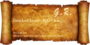 Gestettner Réka névjegykártya